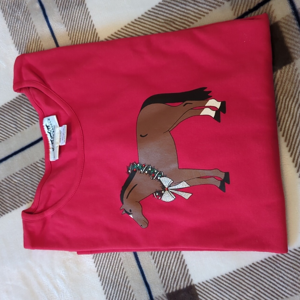 Back in the Saddle Holiday Horse Tee